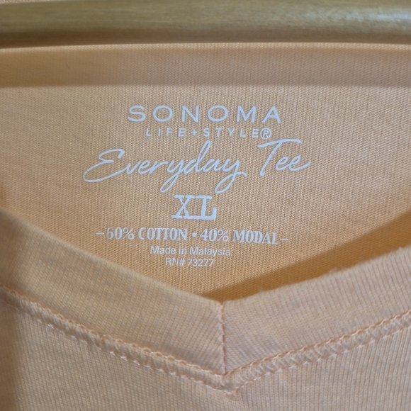 Sonoma Women's Coral Long Sleeve Tee - Picture 2 of 3